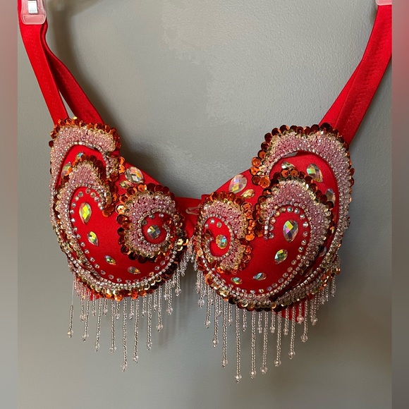 ROYAL SMEELA Crystal & Rhinestone Belly Dance Costume Bra for Women Size Medium - Picture 5 of 13